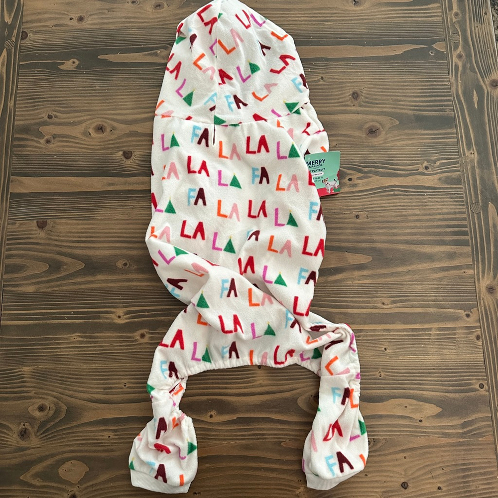 Petco Merry Makings Dog Playsuit XL Hooded Christmas Pajamas NWT